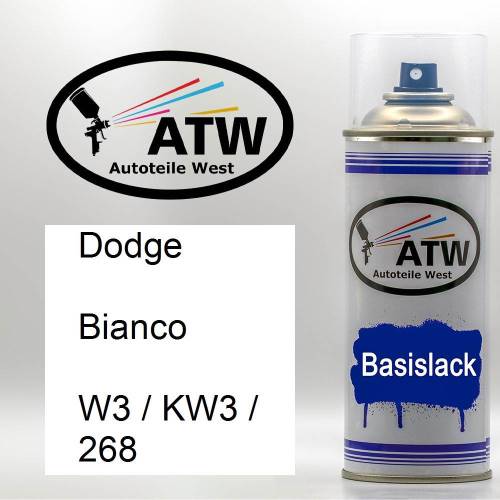 Dodge, Bianco, W3 / KW3 / 268: 400ml Sprühdose, von ATW Autoteile West.